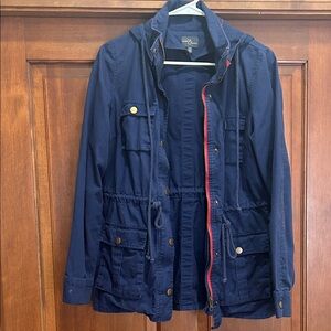 Market & Spruce Navy Utility Jacket with Gold Accents
